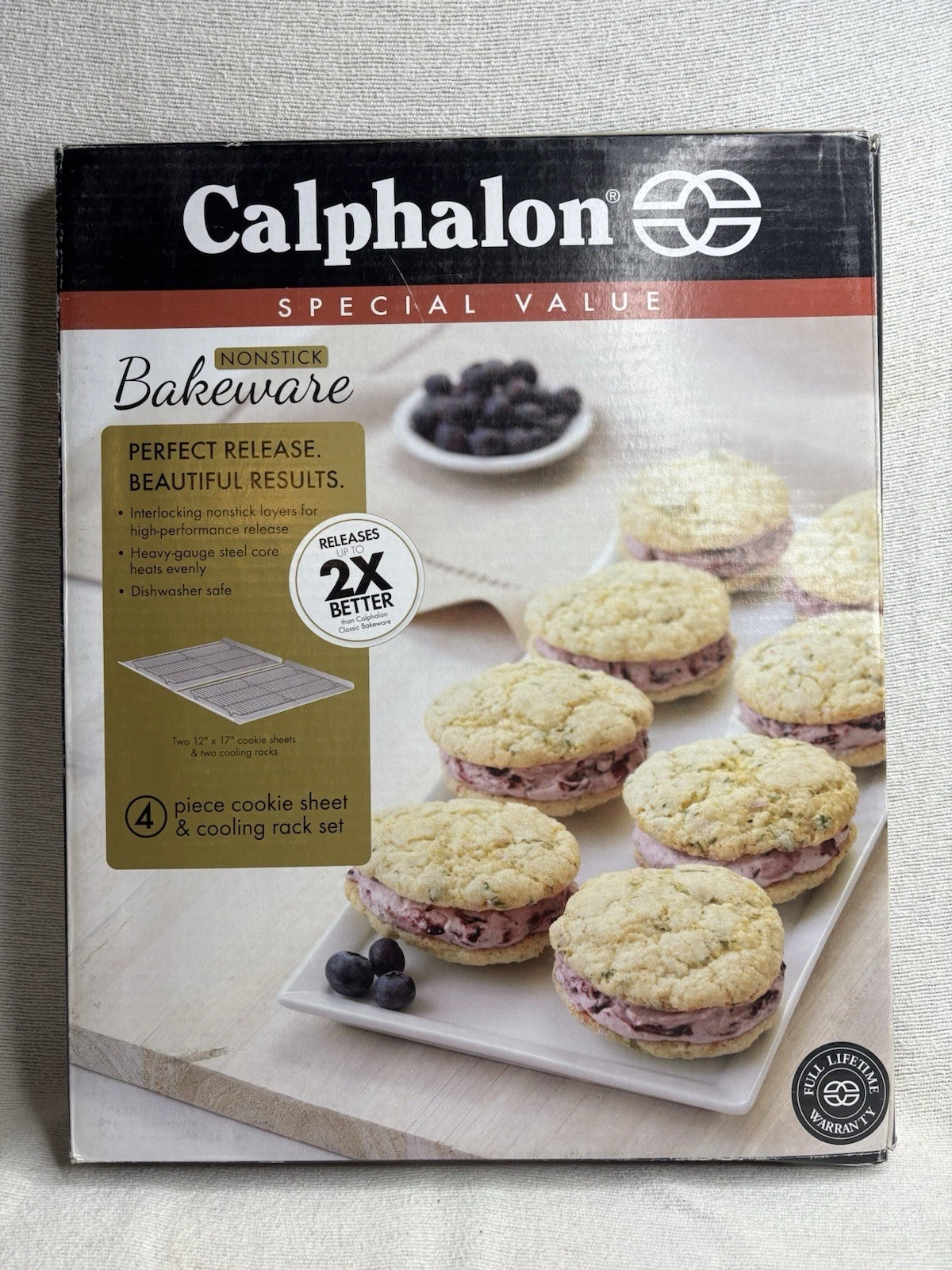Calphalon New 4 Piece Cookie Sheet & Cooling Rack Set
Opens in a new window or tab