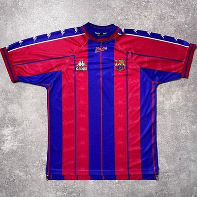 Barcelona 97-98 Home Jersey Kappa L(US M) Authentic Vintage USED