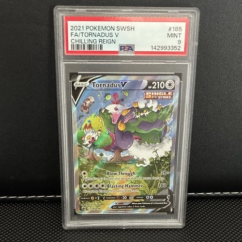 Pokémon TCG 2021 Chilling Reign Tornadus V Alt Full Art Holo 185/198 PSA 9