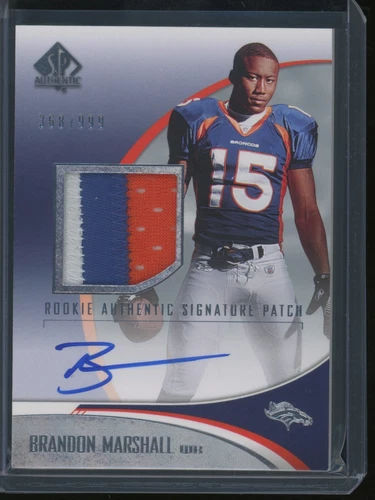 2006 SP Authentic Brandon Marshall 260 RC Patch Auto 368/999 Autograph Rookie