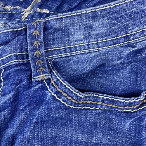 Seven 7 Womens Jeans 10 Cowgirl Capri Thick Stitch Embroidered Salvage BOHO Hot - Picture 13 of 22