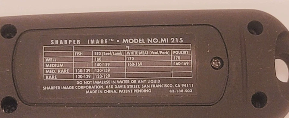 SHARPER IMAGE Grill Meat Fork Thermometer for Meats & Fish MI215 Cook Chef - Image 3 of 4