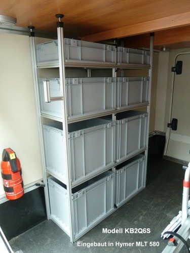 Alu Regal für Wohnmobil Heckgarage Garage incl. Boxen; Systemregal; Regalsystem - Bild 11 von 12