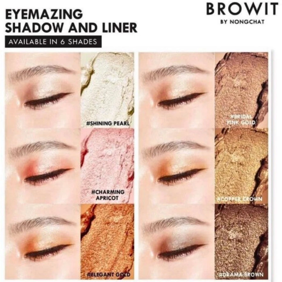 Browit Eyemazing Shadow Liner 2in1 Last long Waterproof By Nongchat 0.85ml+0.60g - Image 3 of 4