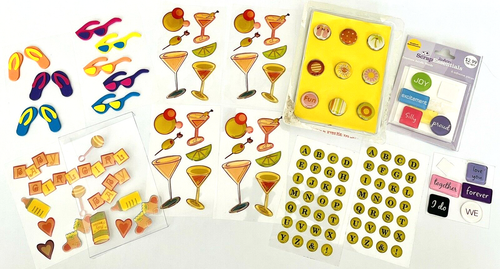 Lote 11 paquetes pequeños pegatinas epoxi variedad mezcla manualidades tarjetas de felicitación álbumes de recortes - Imagen 8 de 8