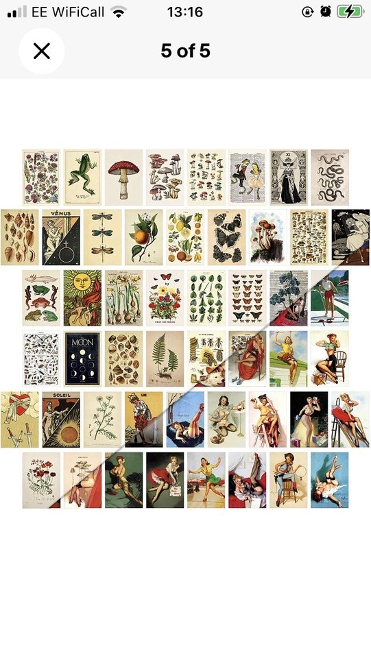 50PCS Vintage Photo Wall Collage Kit Aesthetic Posters DoubleSided