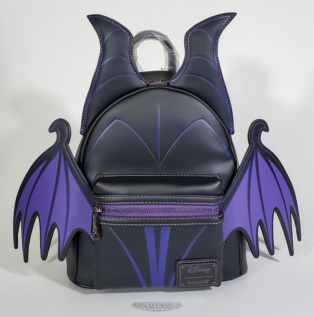 disney maleficent mini backpack - eight3five x loungefly exclusive Sleeping Beauty Aurora reaches out to a spinning wheel as Maleficent looks on Loungefly Maleficent Figural With Wings