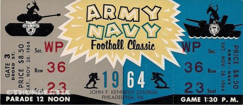 12 1937 - 1964 Army vs Navy full unused tickets football scrapbooking reprint - Bild 12 von 12