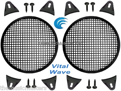 2X Black PLASTIC 10'' inch Sub Woofer Speaker WAFFLE GRILL Protective Cover VWLTW