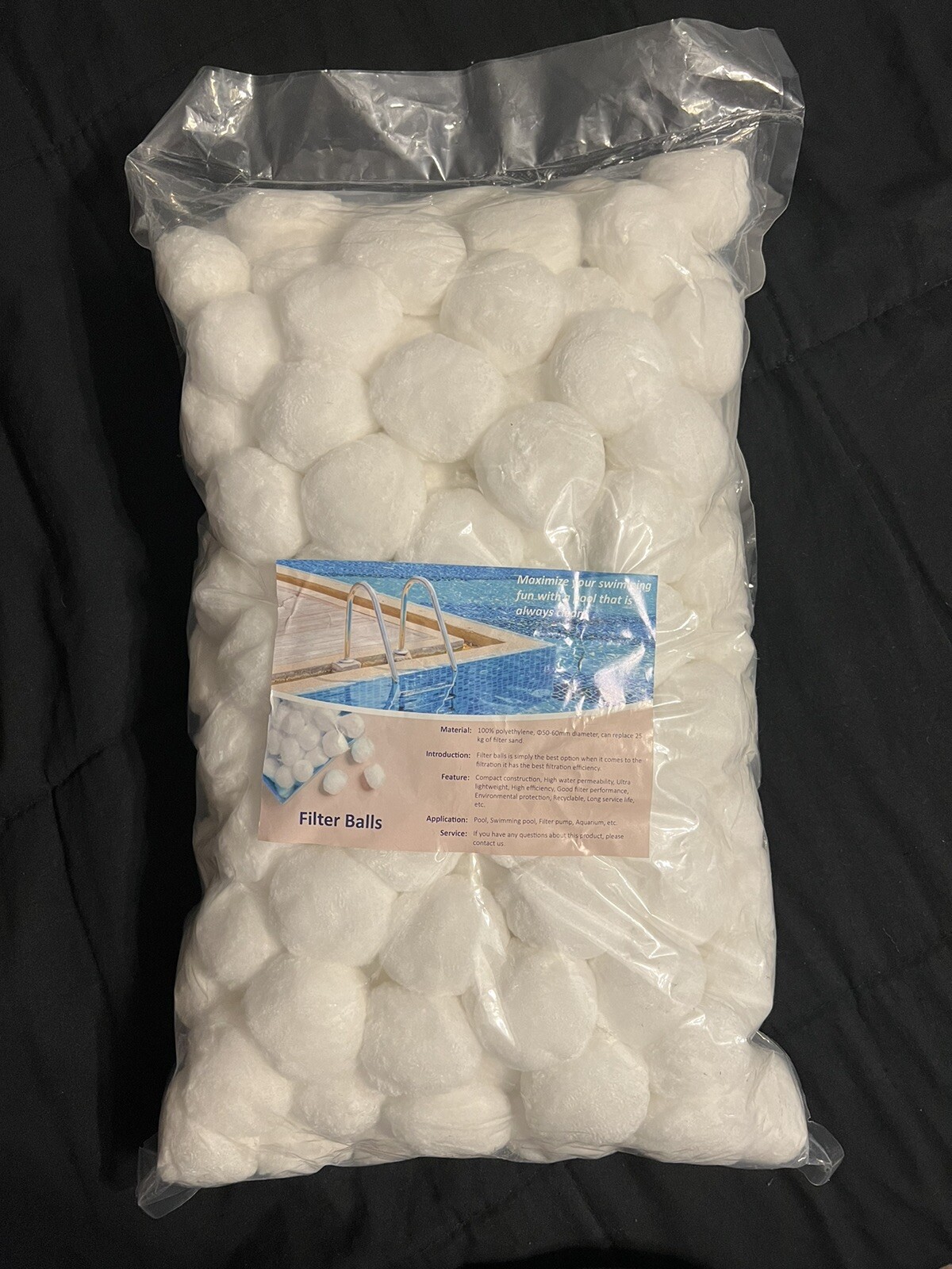 filter balls 100 polyethylene, 2lb Bag, replace 25kg of filter sand