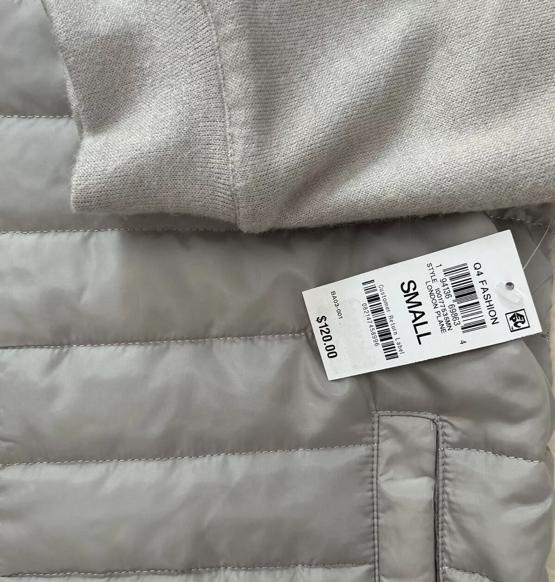 Alfani Mixed-Media Quilted Full-Zip Bomber Jacket Men's Size S NWT