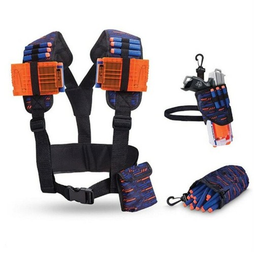 Set 3 Piezas Chaleco Táctico Ajustable Cargador Bolsa Pistola Nerf ELITE | eBay