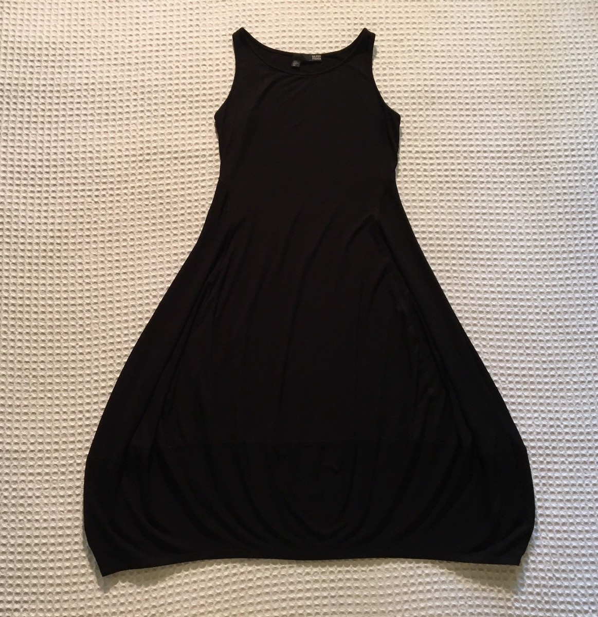 EILEEN FISHER XS Extra Small Viscose Jersey Sleeveless Lantern Dress -  Black | eBay