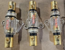 3- STREETWIRES IN-LINE AGU FUSE HOLDERS 4 GAUGE GOLD PLATED