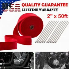 ROLL 2" x 50 FT THERMAL ZERO LAVA EXHAUST WRAP HEADER PIPE HEAT INSULATION TAPE