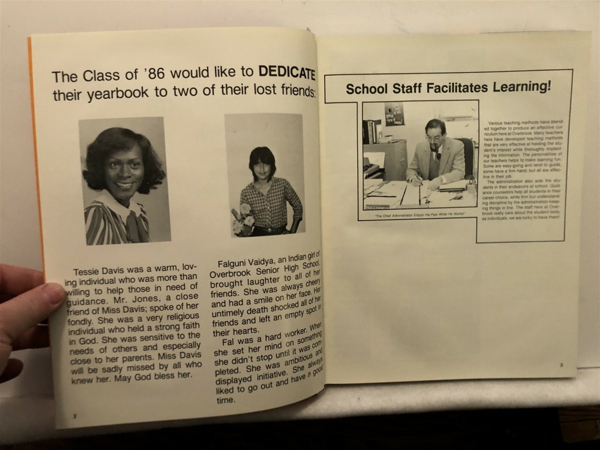 1986 Overbrook Regional High School Annual Yearbook Pine Hill New