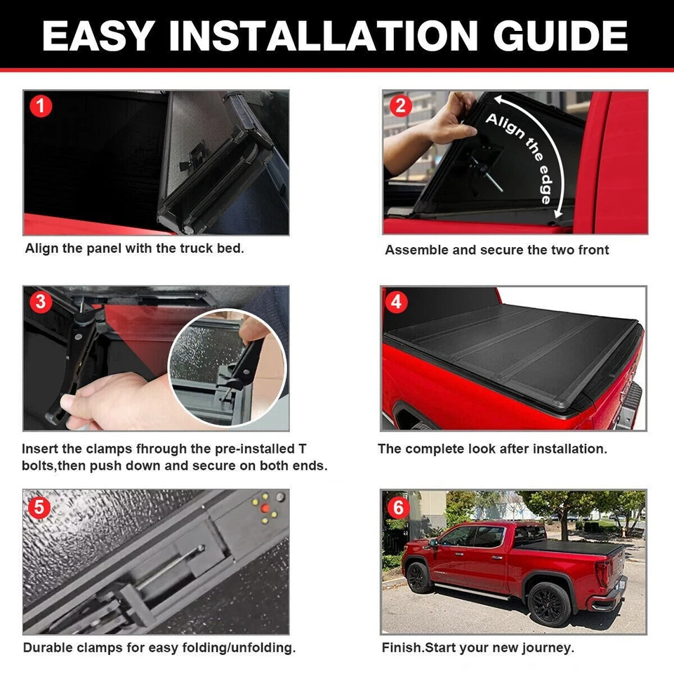 Cubierta rígida de 4 pliegues con platón de 6 ft (74") para GMC Canyon/Chevy Colorado 2004-2012 Foto 4 de 4