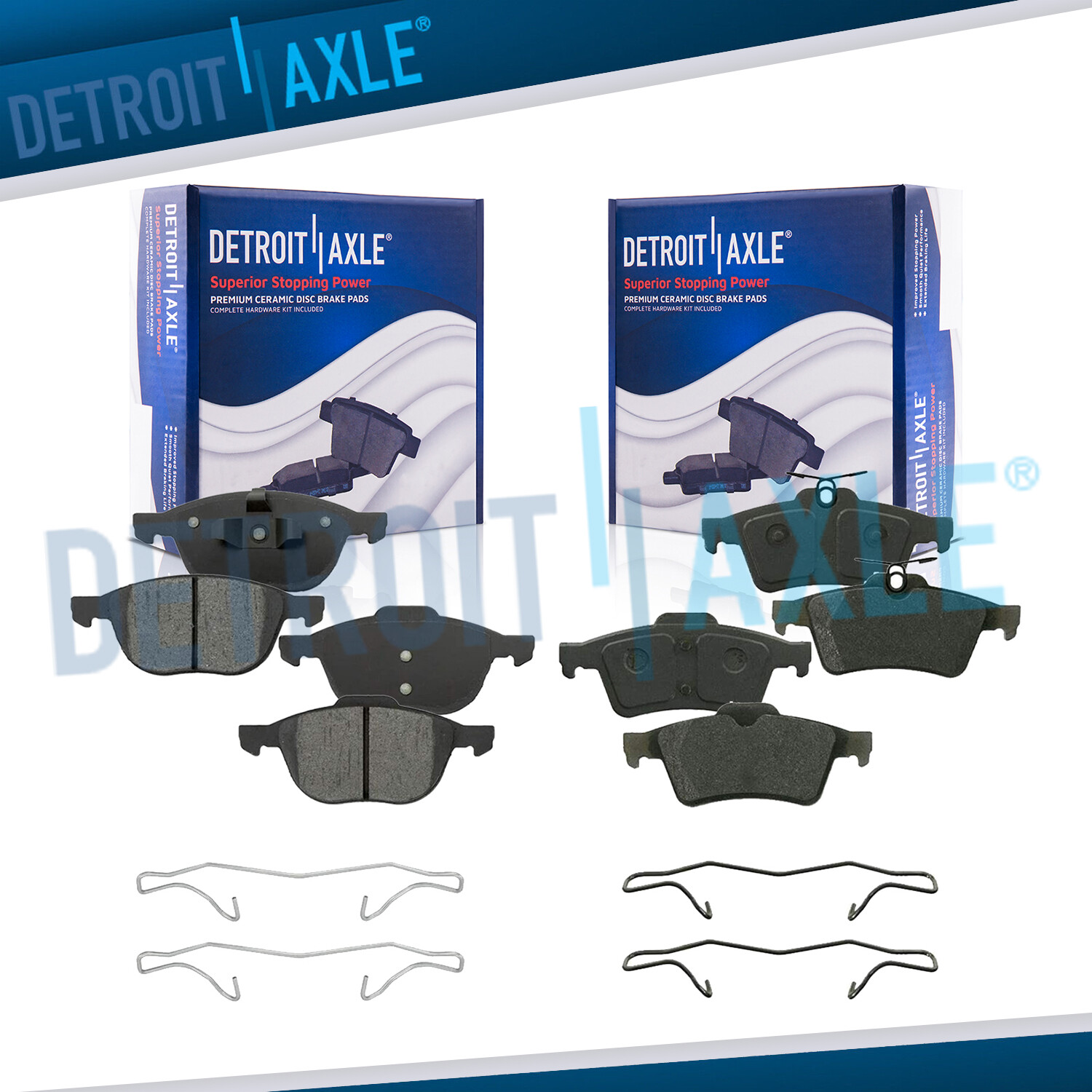 Front Rear Ceramic Brake Pads for Ford Escape Focus Mazda 3 5 Volvo C30