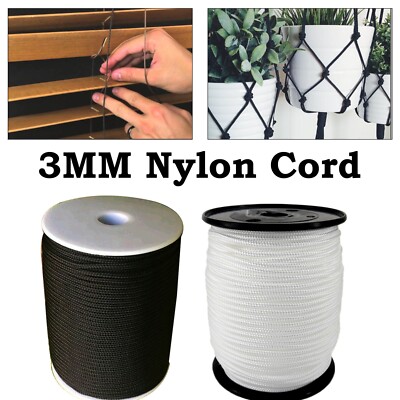 Geflochtene Nylonschnur 3mm Raffrollo Schnur Stark Zugseil DIY 1-50 Meter