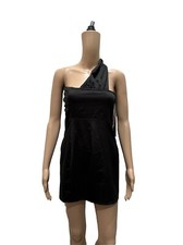 New Pretty Little Thing Black Cold Shoulder Bodycon Dress Women's Size 2
