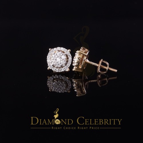 925 Silver Yellow 0.40ct VVS 'D' Moissanite Round Men's / Womens Stud Earrings - 第 7/12 張圖片