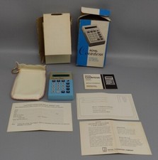 Royal Countess Blue Purse Calculator Complete Working Green LED in Box Vintage