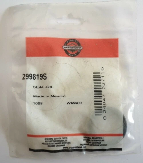 Briggs & Stratton Genuine Oil Seal pn 299819S model 10D902 09D902 098902 126T02 Briggs & Stratton Genuine Oil Seal pn 299819S model 10D902 09D902 098902 126T02