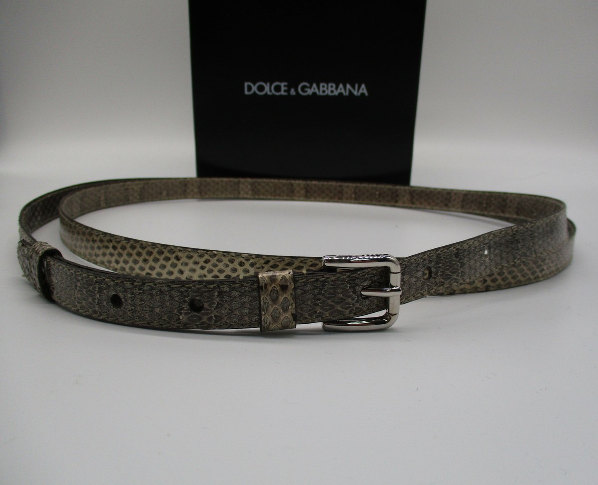 DOLCE & GABANNA Ayers natural snakeskin skinny wrap belt sz 80 (S