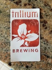 TRILLIUM BREWING BOSTON, BREWERY, RED PASTEL PRINT - 2"X3.5" KEG STICKER / LABEL