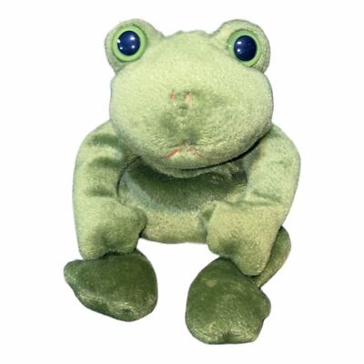 Ganz Franky Frog Plush Stuffed Animal 1996 CH1604 Green Beanbag Soft Vtg 9 inch