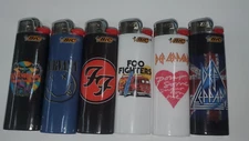 6pc SET ROCK BAND ROYALTY BIC LIGHTERS nirvana  foo fighters def leapord
