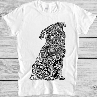 Ethno Mops T-Shirt Mandala süß Hund Tier lustig cool Geschenk Tee M317