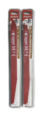 2Pk Diablo DS1212BW5 12  Bi-Metal Reciprocating Blade For Nail-Embedded Wood 5ct