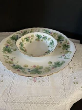 Andrea By Sadek  2- Piece Chip, Dip or Dessert Fruit Serving Plate/ Bowl