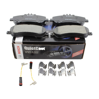 Bosch QuietCast Front Ceramic Brake Pad Set and Sensor for MB W204 GLK250 GLK350