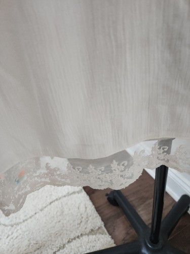 Hannah Top Ivory Boho 3/4 Sleeve Top Embroidered Lace Hem Romantic Women's Large - Picture 7 of 11