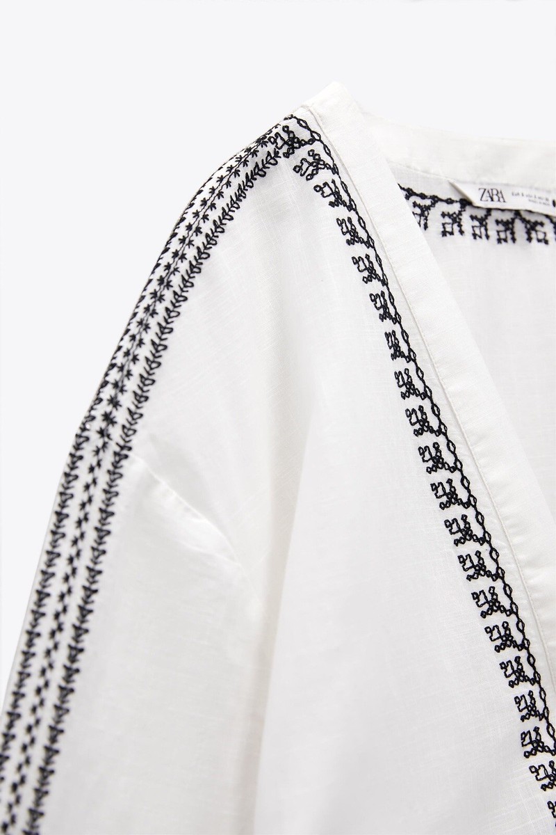 alhambra embroidered trim knit dress ZARA. Embroidered shirt dress T.xs – Hibuy market
