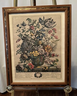 Floral Lithograph Print Rob Furber Gardiner At Kensington May Flowers Framed