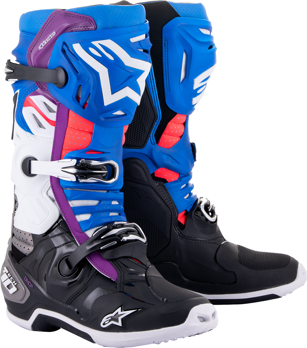 Alpinestars Tech 10 Supervented Boots 9 Blue/Black/White | eBay