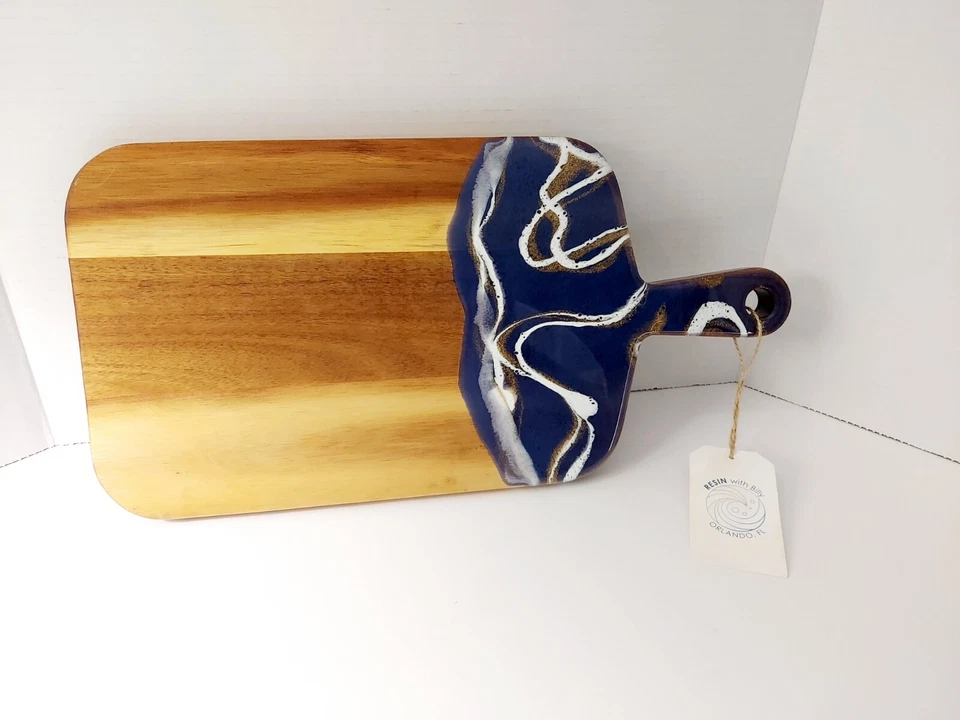 Tabla de cortar de resina azul / Tabla de charcutería / Jamie Oliver / Resina con Billy Foto 3 de 4