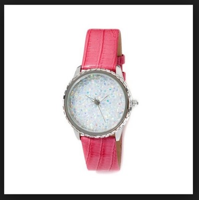 Victoria Wieck Pink Crystals, Pink Band Watch Vintage Victoria Wieck Pink Flower Crystal Wrist Watch - Etsy main image 4