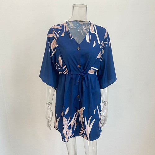 Plus Size Bohemian Strand-Sommerkleid Für Damen Lockeres Tunika-Mini- 〒 - Picture 7 of 19