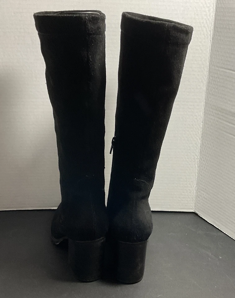 Report Signature Tall Black Leather Suede Boots Size 8.5 zip - Image 3 of 4