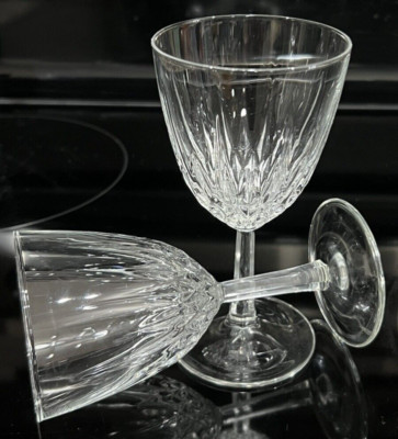2 Luminarc Wine Glass Cristal d'Arques Durand Diamant Clear Claret France