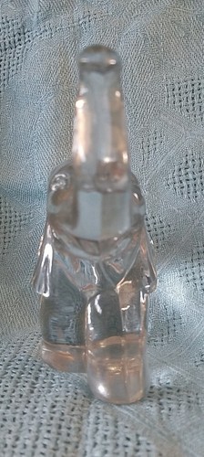 Heisey Glass Animal Crystal Clear Small Elephant, Baby Trunk Up Good Luck EDC - Picture 5 of 13