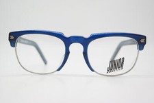 Vintage Glasses Junior Gaultier 57-1271 Blue Silver Black Oval Frame