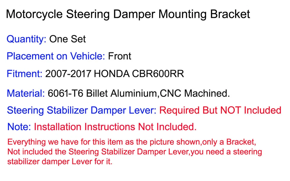 Steering Stabilizer Damper Bracket For 2007-2017 HONDA CBR 600 RR Fireblade PC40 - Image 2 of 2