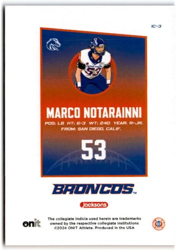 Tarjetas de fútbol americano ONIT Boise State Series 1 2024 base e insertos tu eliges tarjeta - Imagen 255 de 278