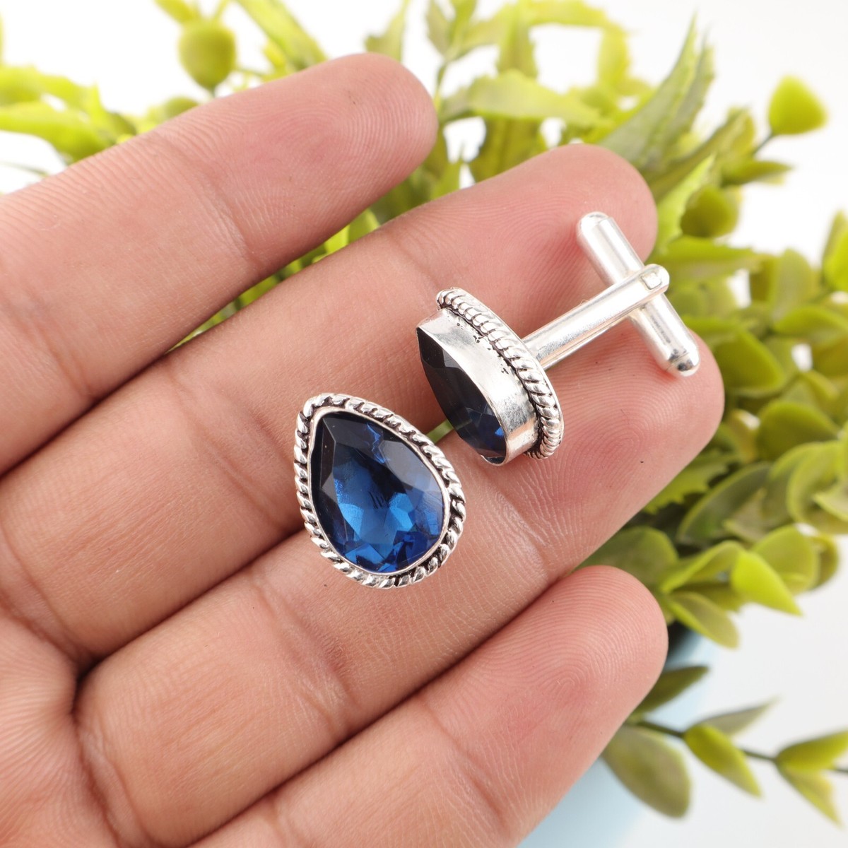 London Blue Topaz Gemstone 925 Sterling Silver Jewelry Handmade