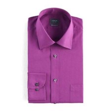 Mens Dress Shirt Arrow Purple Long Sleeve Regular Fit Textured 40- 2XL 18-18.5